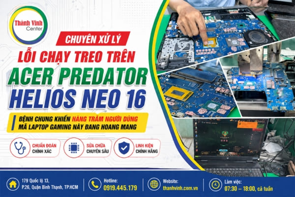 cứu laptop gaming Acer Predator Helios NEO 16 chạy treo
