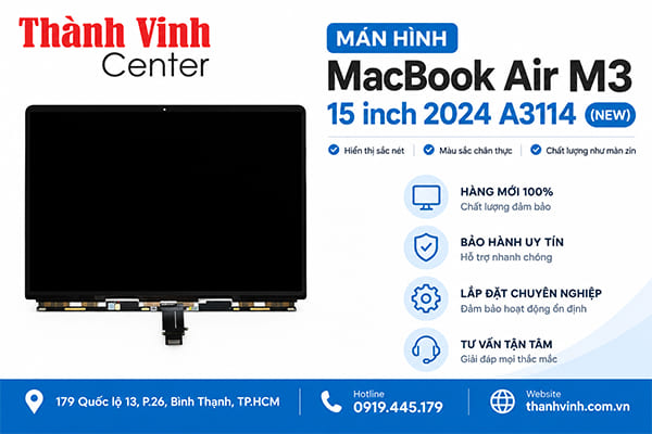 Màn hình MacBook Air M3 15 inch 2024 A3114