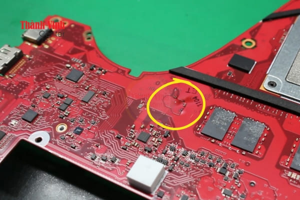 mainboard Asus Zephyrus G15 GA503RM bị cháy thủng mạch