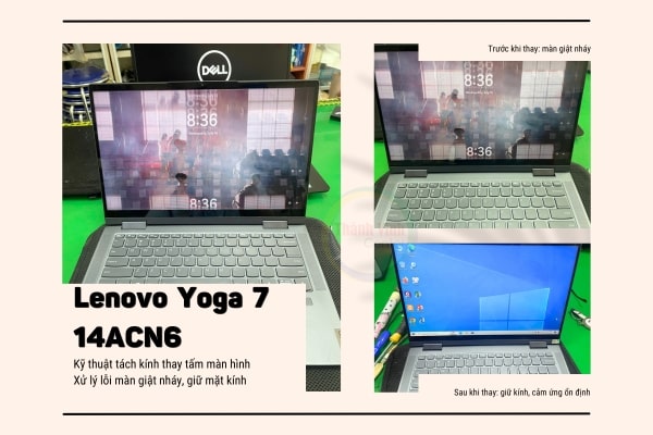 Tách kính thay màn hình laptop Lenovo Yoga 7 14ACN6 có khó không?