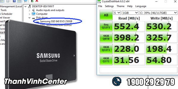 Toc do doc ghi cua O Cung SSD SAMSUNG 840 EVO 250GB
