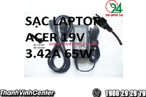 Sạc laptop acer 19v-3.42a 65w zin