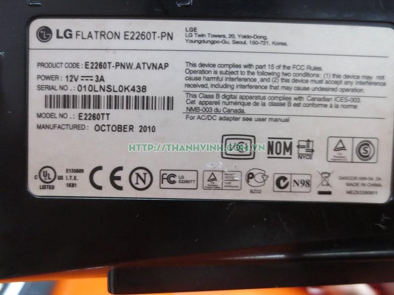 Màn hình máy tính cũ LG Flatron E2260T-PN 22''inch độ phân giải full hd 1920x1080.(đã bán)