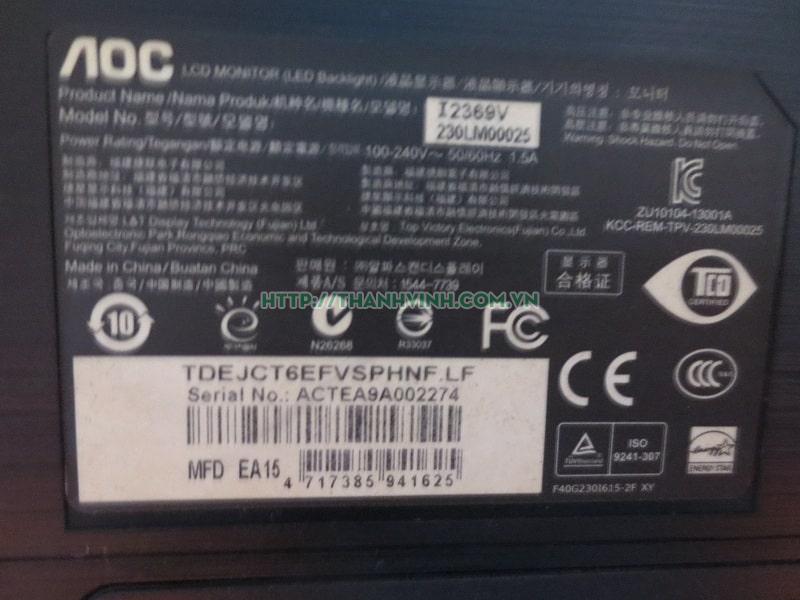 Màn hình máy tính cũ AOC I2369V1350 23''inch độ phân giải Full HD 1920 x 1080 pixel.